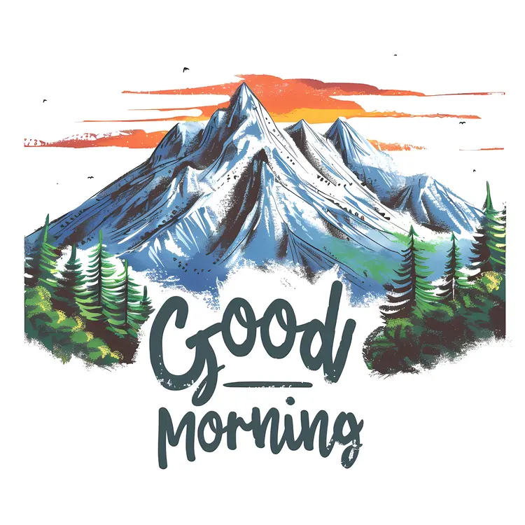 Good Morning with Mountain and Forest
