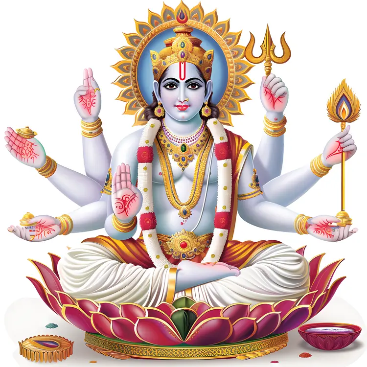 White Deity with Multiple Arms