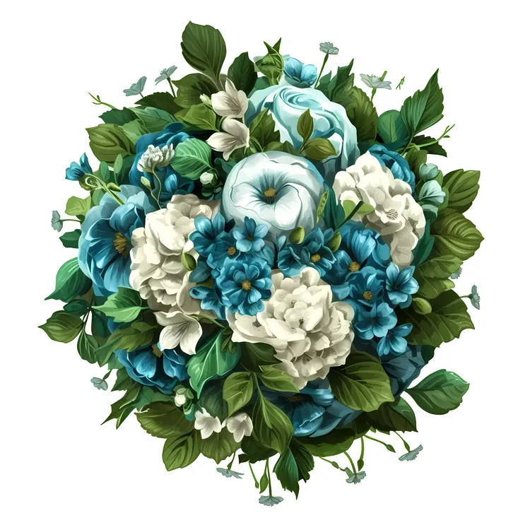 Beautiful Blue and White Flower Bouquet