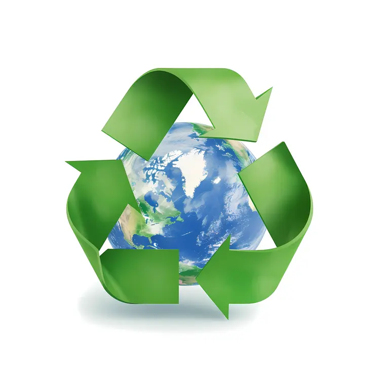 Earth with Green Recycle Symbol