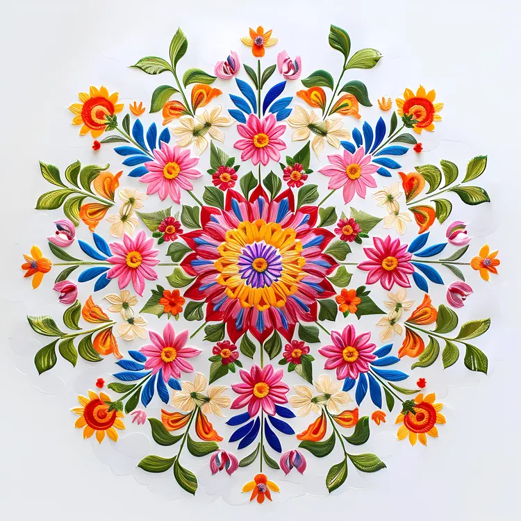 Colorful Floral Mandala Art