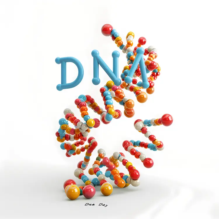 Colorful DNA Molecule for DNA Day