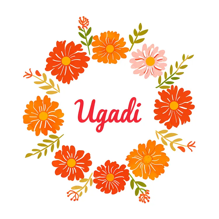 Simple Floral Wreath for Ugadi