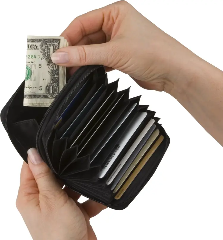 Black Wallet with Dollar Bill