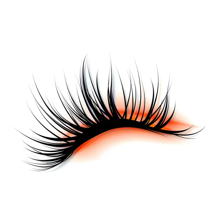 Closed Eye with Long Eyelashes Illustration