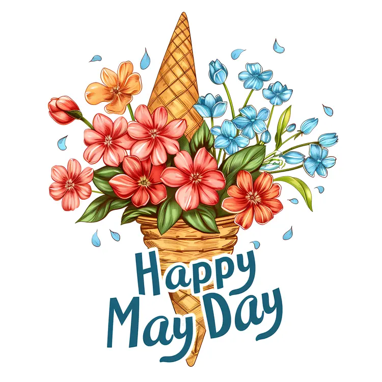 Happy May Day with Beautiful Flowers