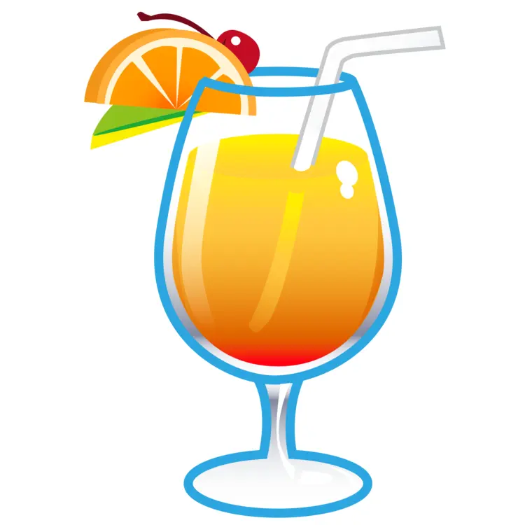Colorful Fruit Drink with Orange Slice