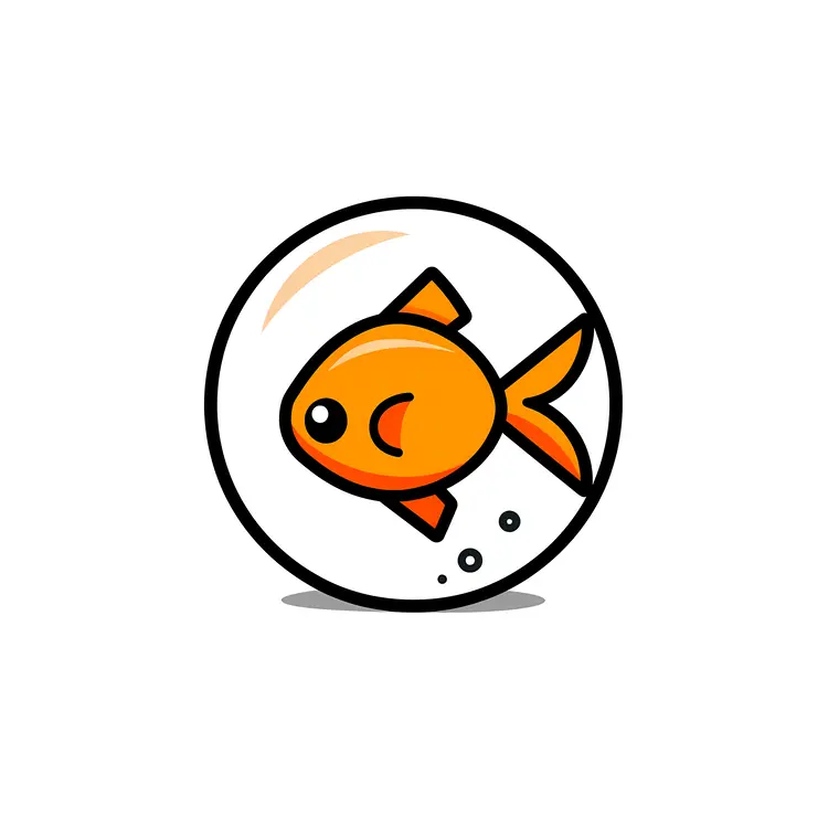 Cute Goldfish in a Bowl