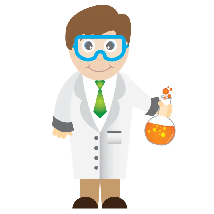 Cute Scientist Cartoon Illustration