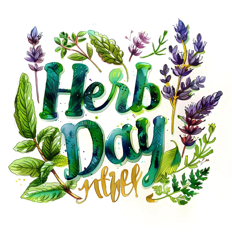 Herb Day with Beautiful Herb Illustration