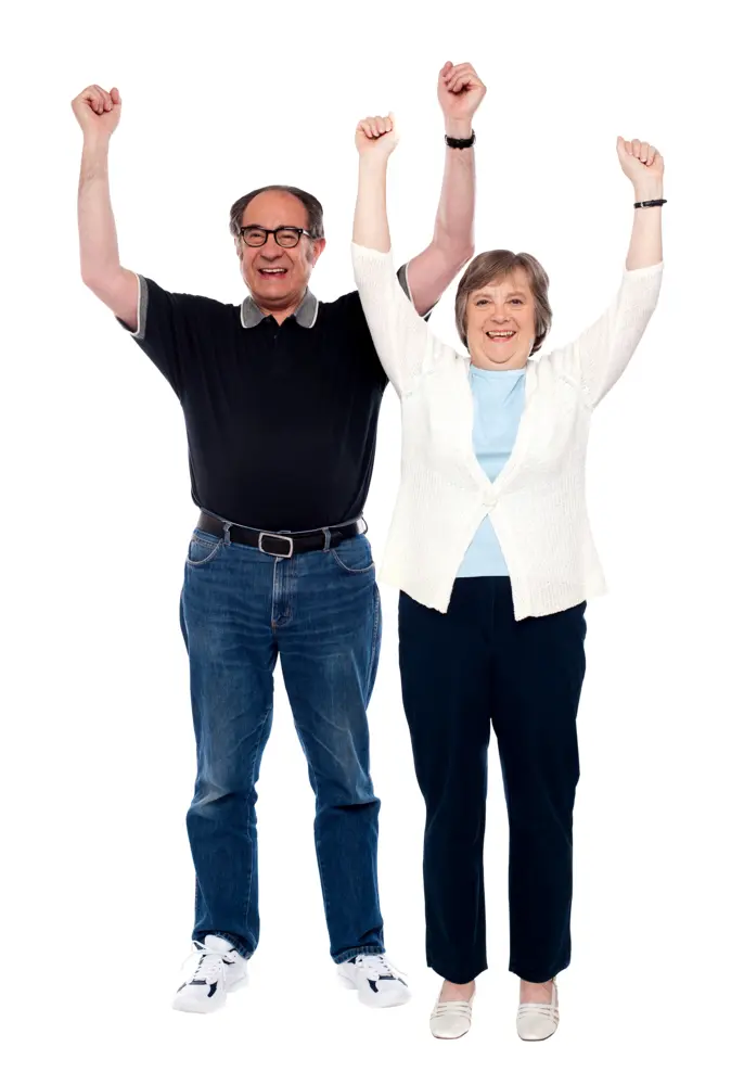 Elderly Couple Celebrating