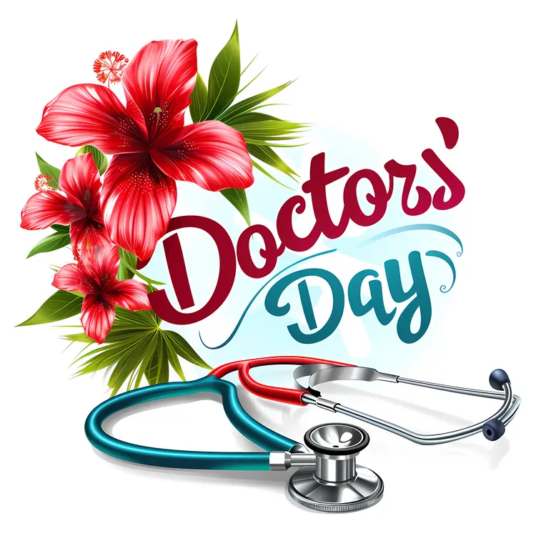 Doctor's Day Celebration with Stethoscope and Flowers