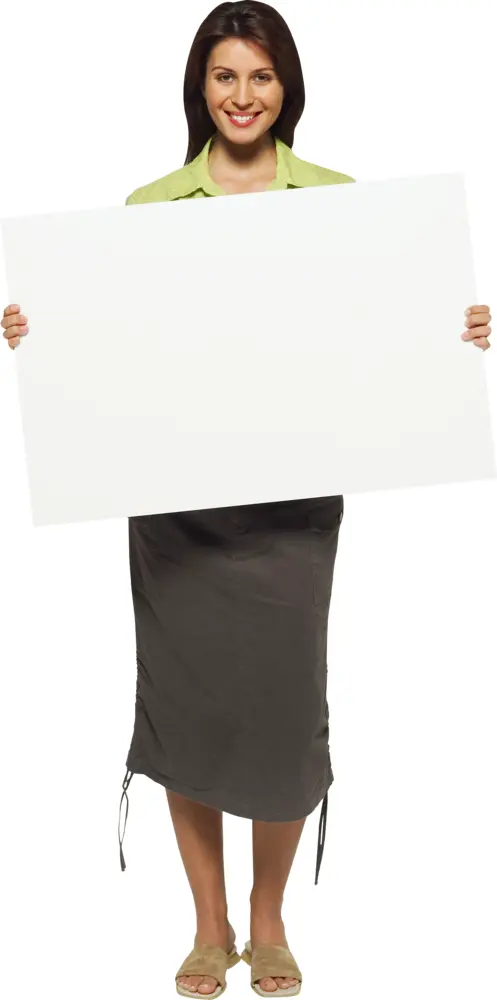 Woman Holding Blank Sign
