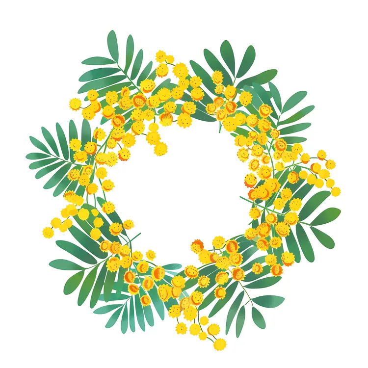 Floral Wreath with Yellow Flowers