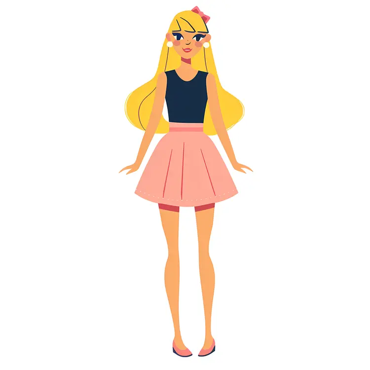 Stylish Pink Skirt Illustration