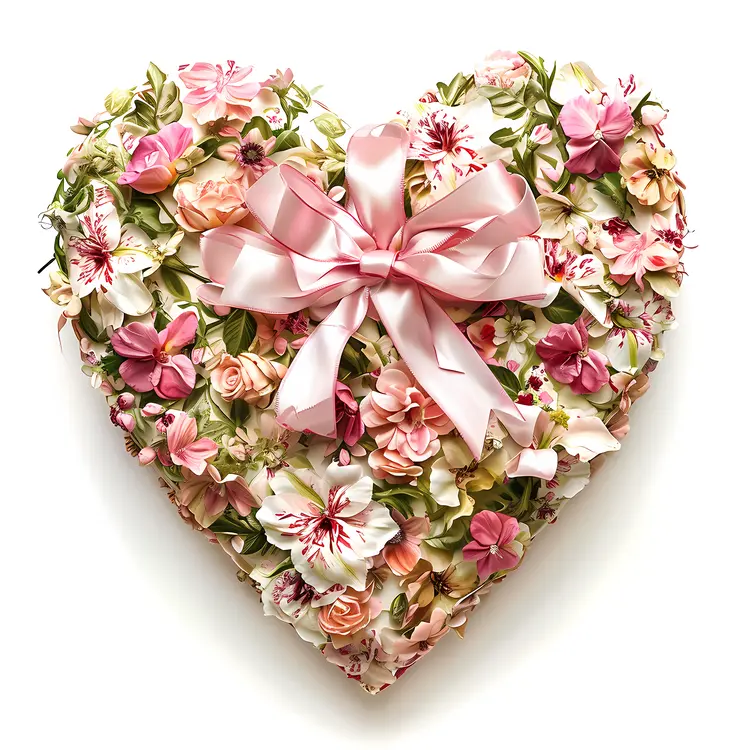 Heart-Shaped Floral Arrangement with Pink Flowers