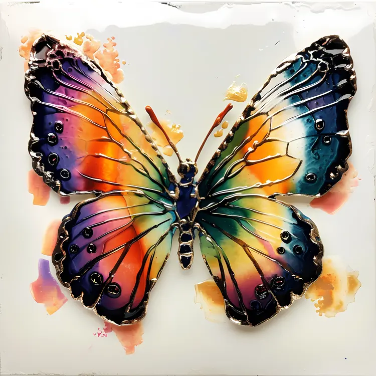 Rainbow Butterfly with Intricate Designs