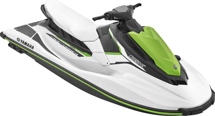 White and Green Yamaha Jet Ski for Water Fun