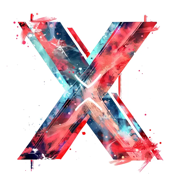 Colorful Abstract Letter X