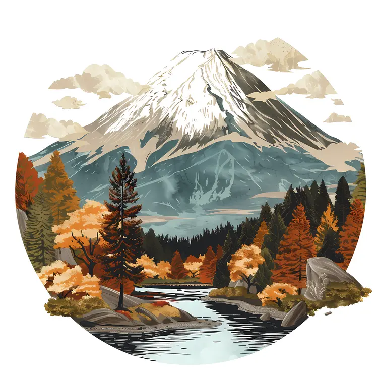 Mountain Landscape in Autumn