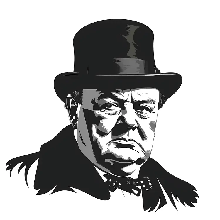 Black and White Portrait of a Man in a Hat