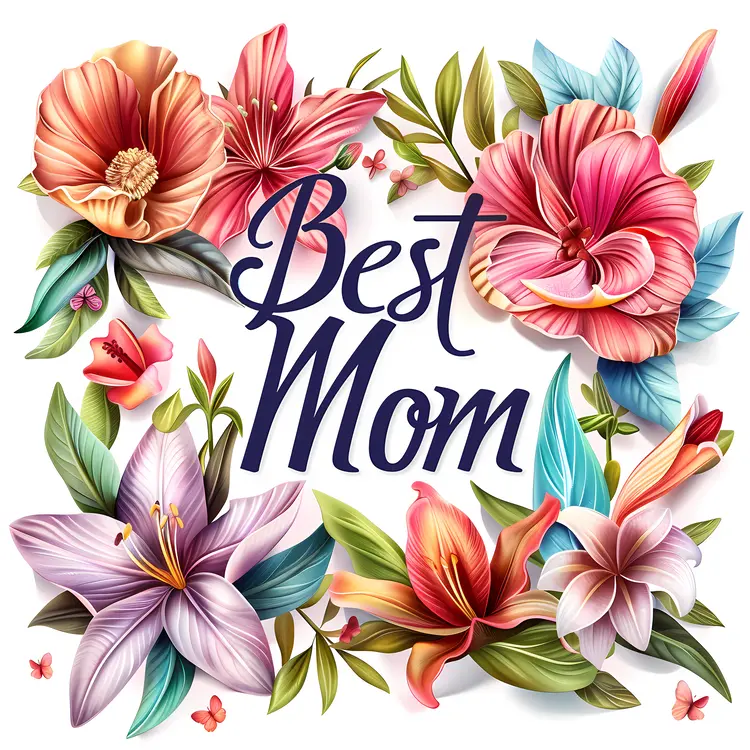 Best Mom Floral Card