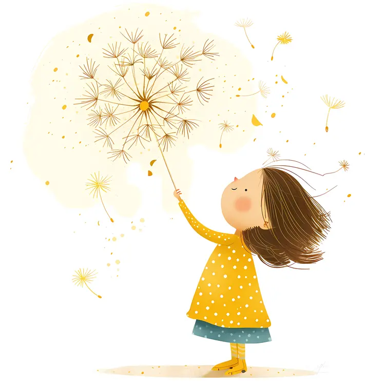 Girl with Large Dandelion