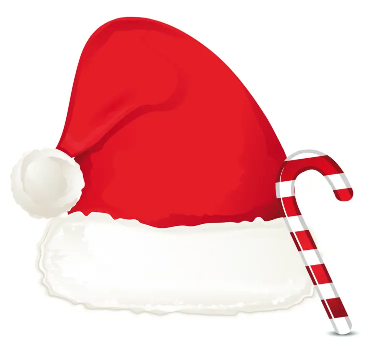 Red Santa Hat with Candy Cane
