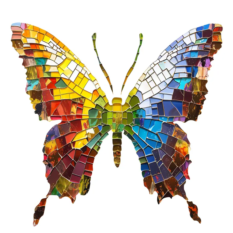 Colorful Mosaic Butterfly