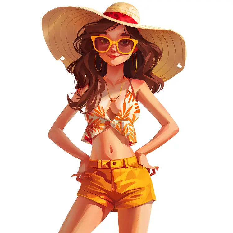 Fashionable Summer Girl in Sunglasses
