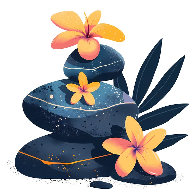 Zen Stones with Flowers