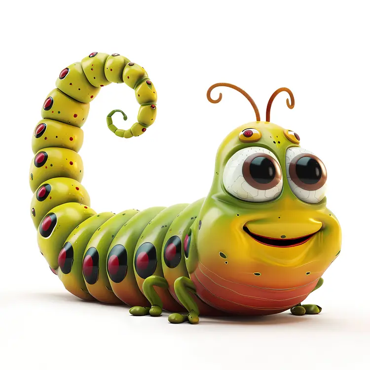 Smiling Cute Caterpillar Illustration