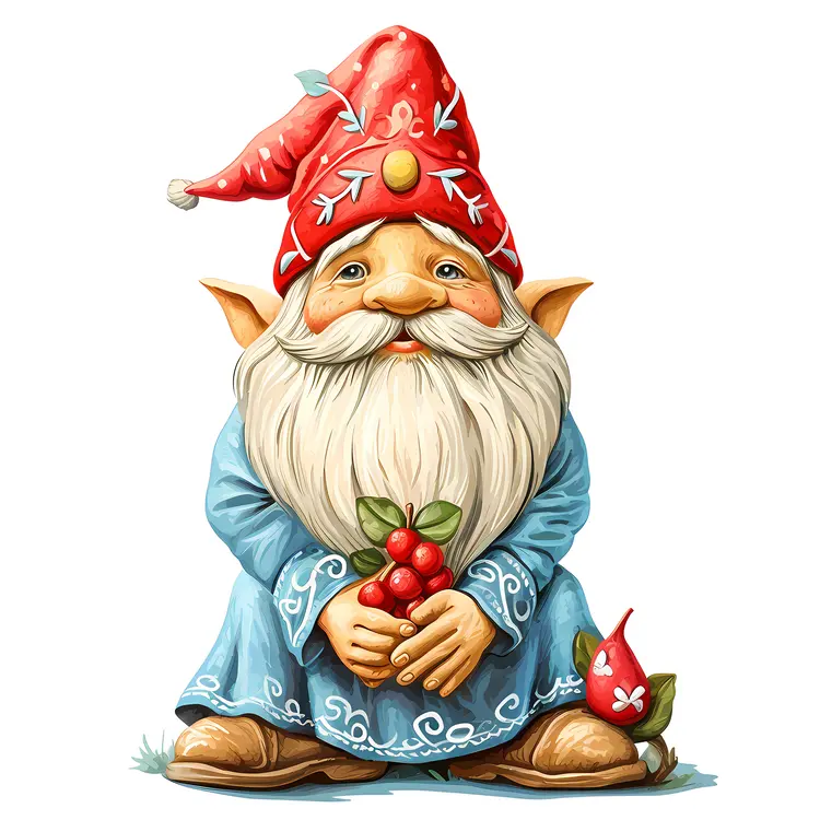 Gnome with Red Berries