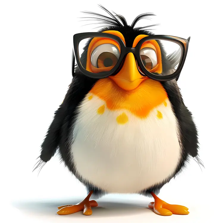 Cute Penguin with Glasses