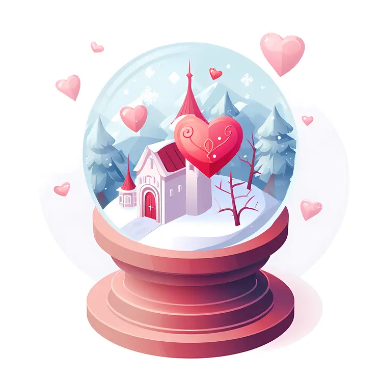 Heart Church in Snow Globe
