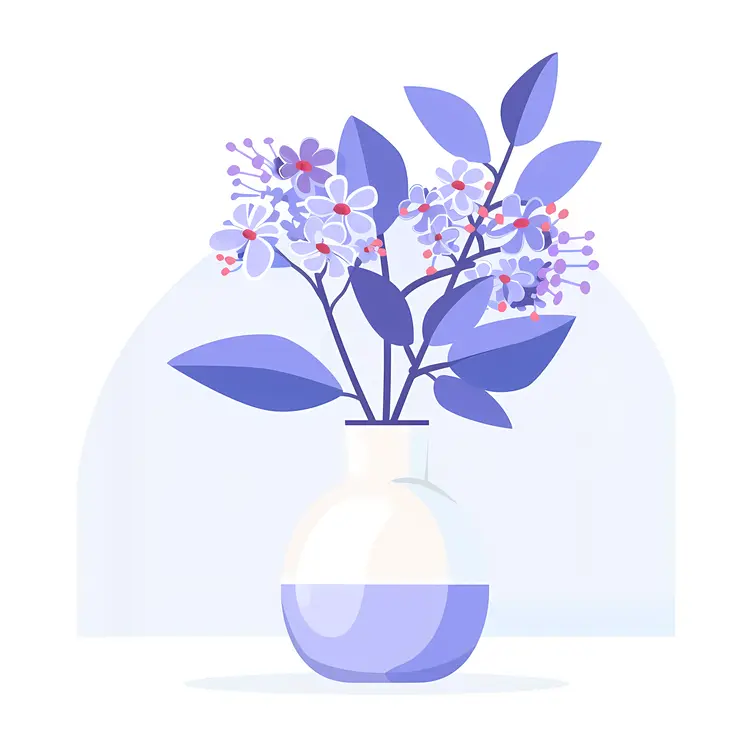 Simple Flower Vase with Blue Flowers