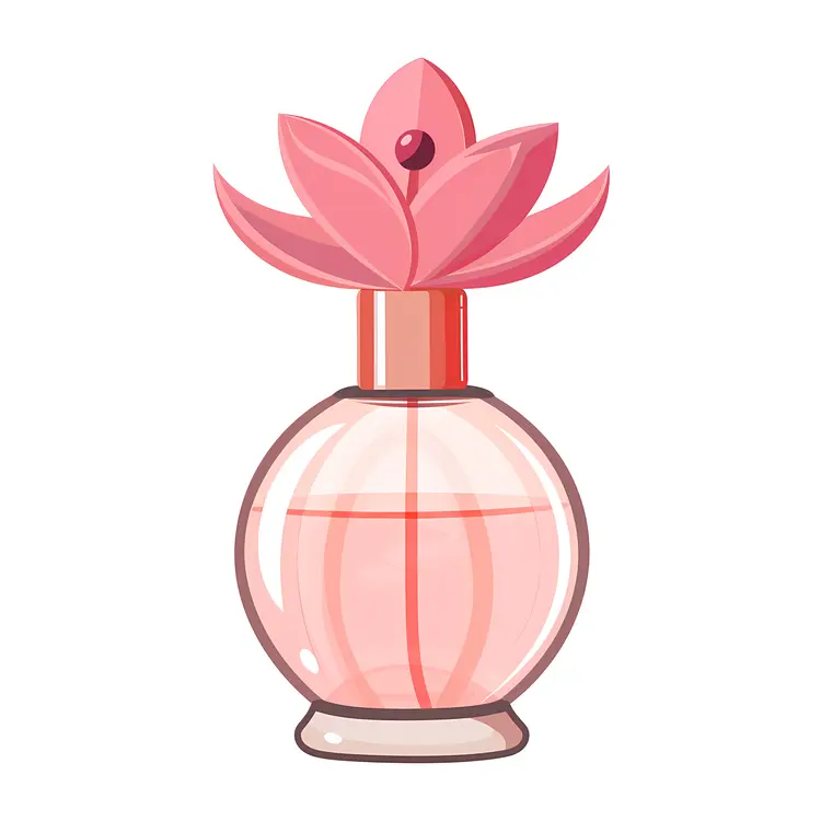 Cute Pink Perfume Bottle with Flower Cap