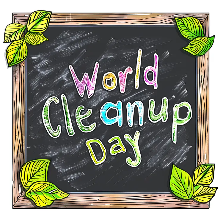 World Cleanup Day Chalkboard Sign