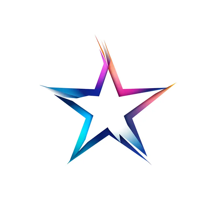 Hollow Multicolor Star Graphic