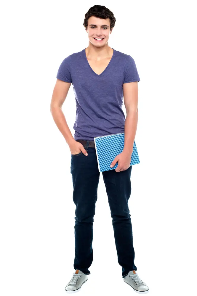 Student Holding Notebook