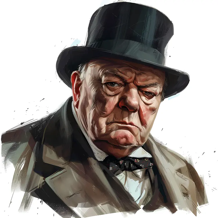 Serious Man in Top Hat and Bow Tie