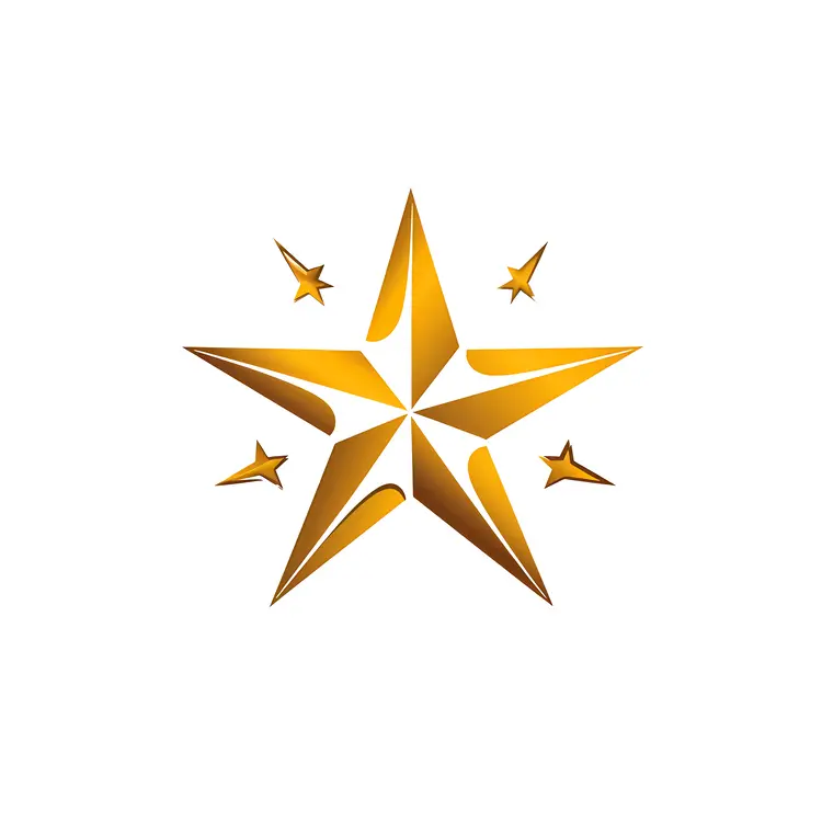 Shiny Golden Star with Small Stars