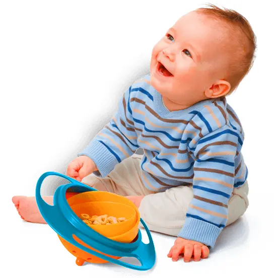 Smiling Baby with Bowl