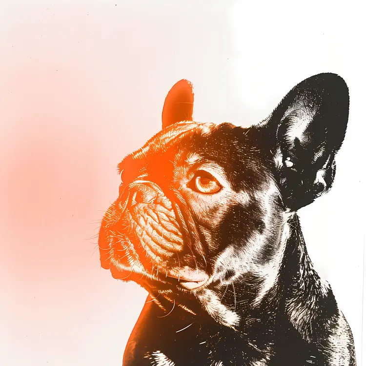 Black French Bulldog with Orange Tint