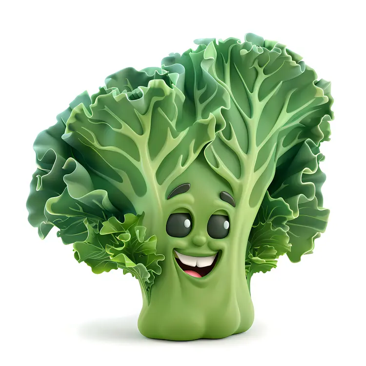 Happy Broccoli with Smiling Face