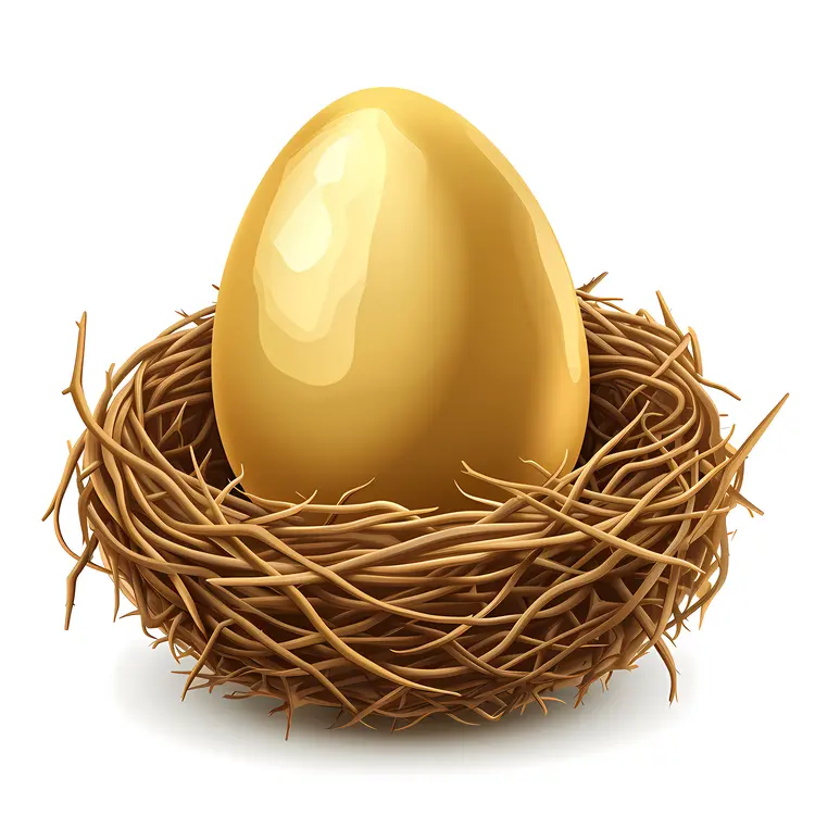Shiny Golden Egg in a Nest