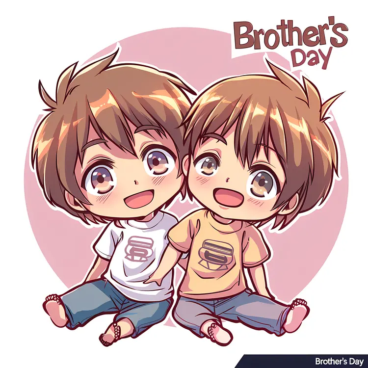 Cute Brothers Cartoon for Brother's Day
