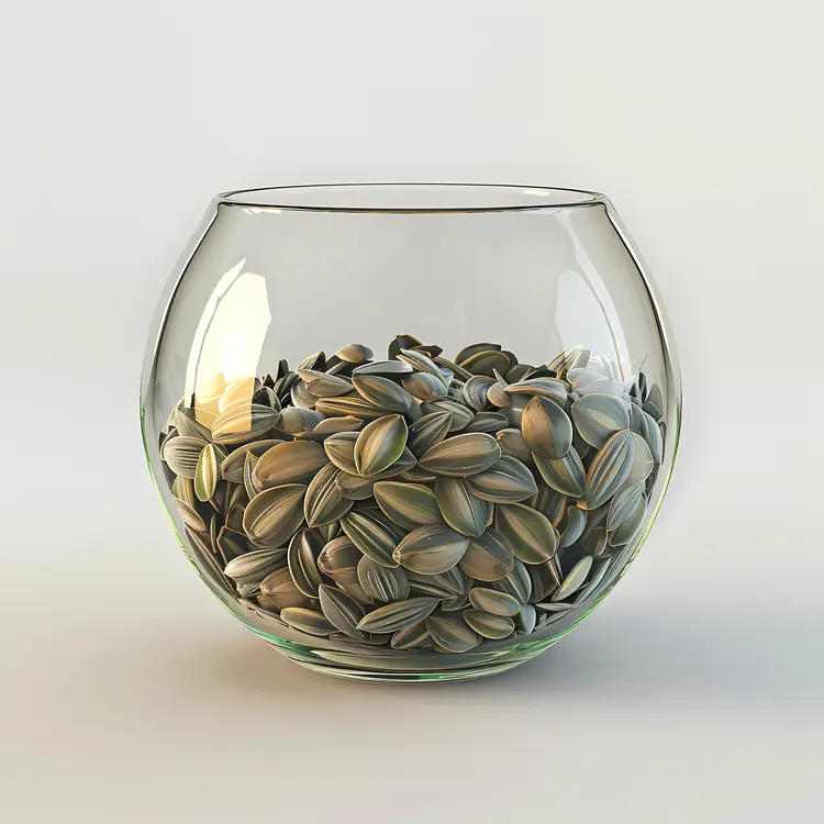 Sunflower Seeds in Transparent Bowl