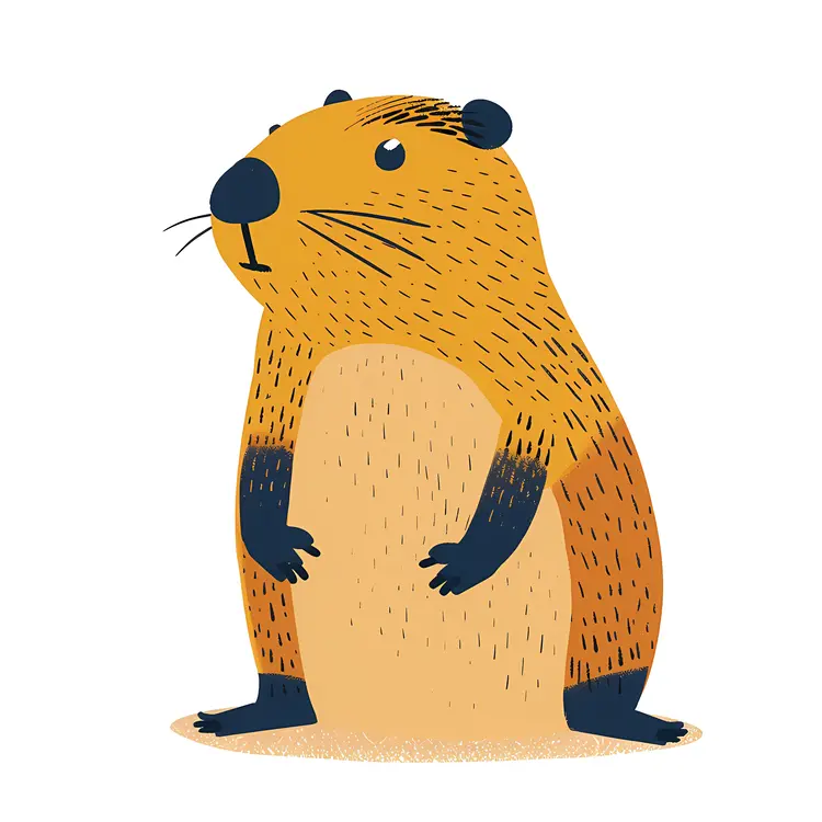 Cute Groundhog Cartoon Illustration