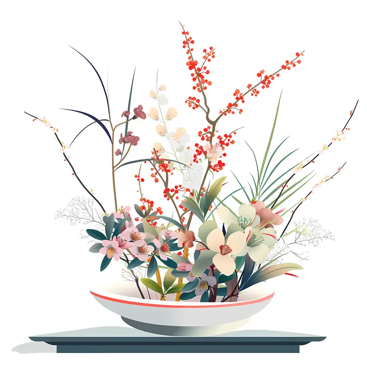 Vibrant Colorful Floral Arrangement in a Vase